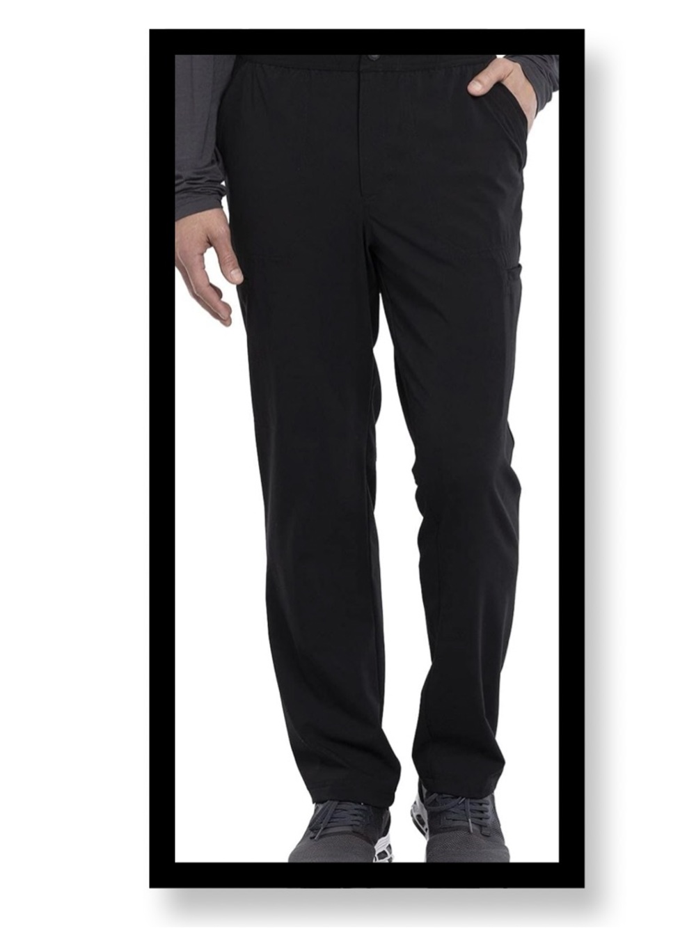 NWT Cherokee Euphoria Men's Fly Front Black Scrub Pants